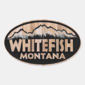 ホワイトフィッシュモンタナ木製の楕円形のシール 楕円形シール (正面)