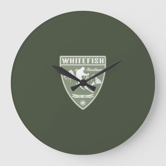 ホワイトフィッシュモンタナ ラージ壁時計 (正面)