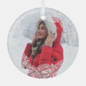 ホワイトフィリグラスガラスオーナメント ガラスオーナメント (正面)