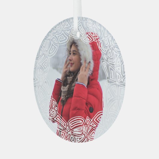 ホワイトフィリグラスガラスオーナメント ガラスオーナメント (正面左)