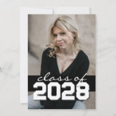 ホワイトフィルムストリップシャルボード卒業発表 招待状 (裏面)