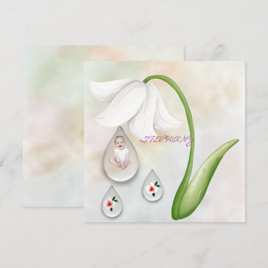 ホワイトフェアリーのドロップレットフラットカード (正面/裏面)