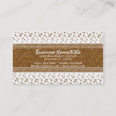 ホワイトフェイクブラシ付き金ゴールドグリッター名刺 名刺 (裏面)