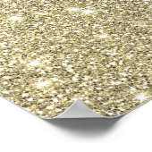 ホワイトフェイク金ゴールドグリッターシエレガントック ポスター (角)