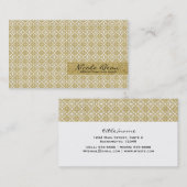 ホワイトフェイク金ゴールドホイルモダンデザインエレガントグラマー 名刺 (正面/裏面)