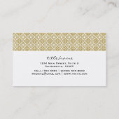 ホワイトフェイク金ゴールドホイルモダンデザインエレガントグラマー 名刺 (裏面)