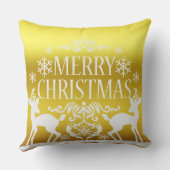 ホワイトフェイク金ゴールドメリークリスマス装飾枕 クッション (裏面)