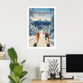 ホワイトフェイスの雪景色の山のプリント 1 ポスター (ホームオフィス)