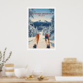 ホワイトフェイスの雪景色の山のプリント 1 ポスター (キッチン)