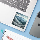 ホワイトフェイスマウンテンニューヨーク3インチビニールステッカー シール (ノートパソコンとiPhone)