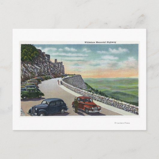 ホワイトフェイス・メモリアル・ハイウェイの古い車の眺め ポストカード (正面)