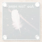 ホワイトフェザーとウィッグの歩くパス ガラスコースター (裏面)