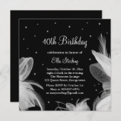 ホワイトフェザーの夕べ誕生日招待状 招待状 (正面/裏面)