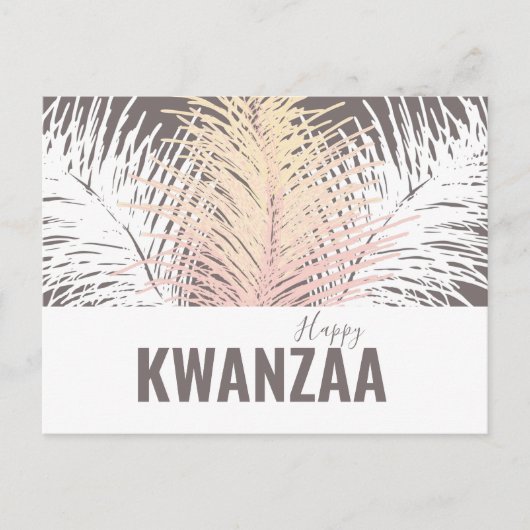ホワイトフェザーズブラックホリデーハッピークワンザ ポストカード (正面)