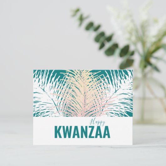 ホワイトフェザーズブラックホリデーハッピークワンザ ポストカード (スタンド正面)