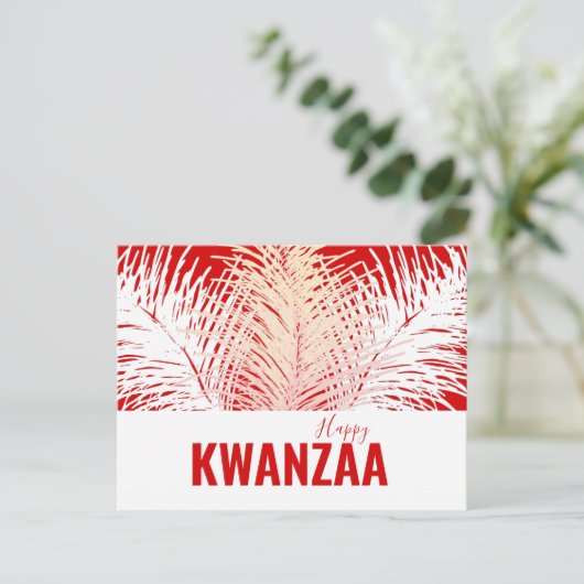 ホワイトフェザーズブラックホリデーハッピークワンザ ポストカード (スタンド正面)