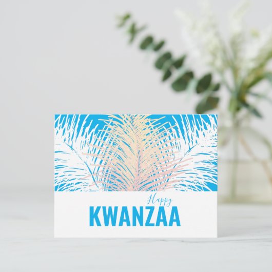 ホワイトフェザーズブラックホリデーハッピークワンザ ポストカード (スタンド正面)