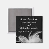 ホワイトフェザー日付磁石を保存 マグネット (正面/裏面)