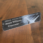 ホワイトフェザー – 天使による自然 デスクネームプレート (側面)