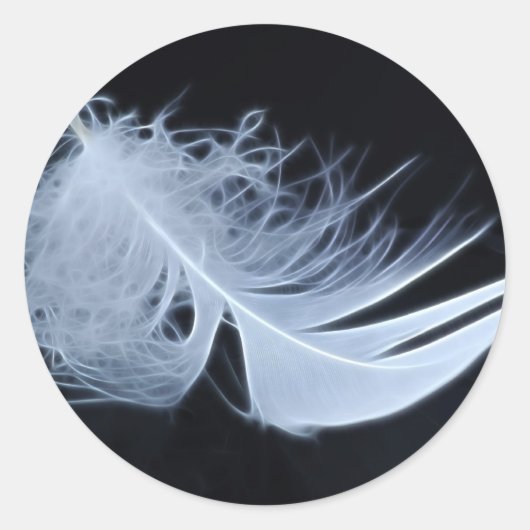 ホワイトフェザー – 天使による自然 ラウンドシール (正面)