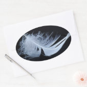 ホワイトフェザー – 天使による自然 楕円形シール (封筒)