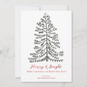 ホワイトフェスティバルメリークリスマスウィンターツリー シーズンカード (正面)