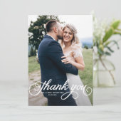 ホワイトフェミニンスクリプ結婚ト写真 サンキューカード (スタンド正面)