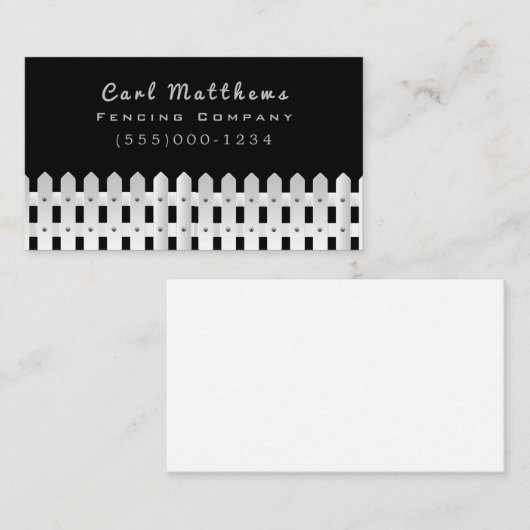 ホワイトフェンスデザインフェンシング会社 名刺 (正面/裏面)