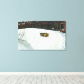 ホワイトフェース曲線に乗る キャンバスプリント (インサイチュ (ウッドフロア))