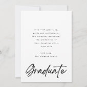 ホワイトフェードブラシ大学院モダンスクリプト写真 案内状 (裏面)