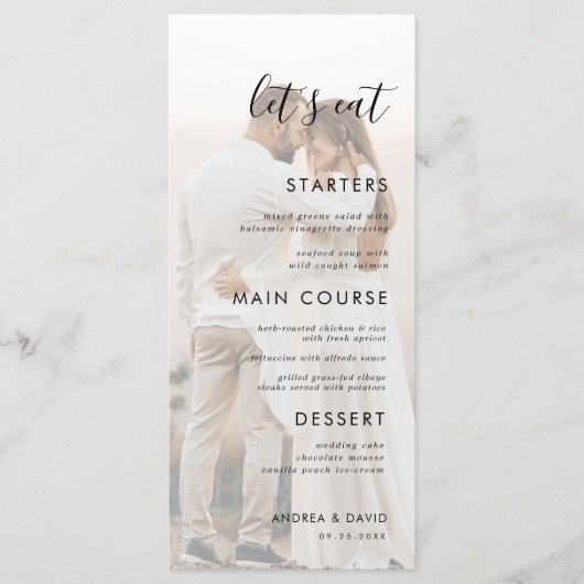 ホワイトフェード食べオーバーレイ結婚ズ メニュー (正面)