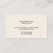 ホワイトフォアグラウンドブラックと深いパープル縁ど 名刺 (裏面)