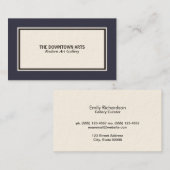 ホワイトフォアグラウンドブラックと深いパープル縁ど 名刺 (正面/裏面)