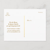 ホワイトフォイルとゴールドストライプフォイルの日付はがきを保存 案内ポストカード (裏面)