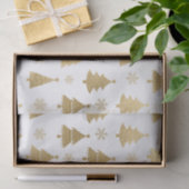 ホワイトフォイルとゴールドフォイルのクリスマスツリー 薄葉紙 (ギフト)