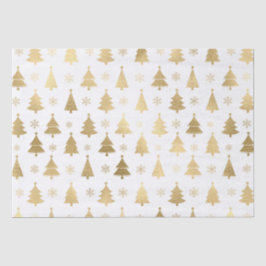 ホワイトフォイルとゴールドフォイルのクリスマスツリー 薄葉紙