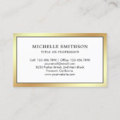 ホワイトフォイルとゴールドフォイルの羽ヴィンテージクイルペン 名刺 (裏面)