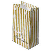 ホワイトフォイルストライプのモノグラム&イニシャル スモールペーパーバッグ (裏面アングル)