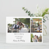 ホワイトフォトコラージュ結婚式招待状 招待状 (スタンド正面)