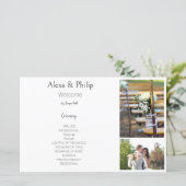 ホワイトフォトコラージュ結婚式 プログラム (スタンド正面)