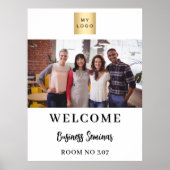 ホワイトフォトビジネスのロゴセミナーへようこそ ポスター (正面)