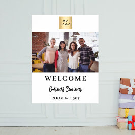 ホワイトフォトビジネスのロゴセミナーへようこそ ポスター