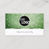 ホワイトフォレストグリーングリッタースパークルスター追加ロゴ 名刺 (正面)