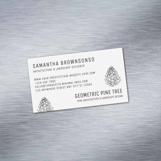 ホワイトフォレストツリ素朴ーパインコーン マグネット名刺 (インサイチュ)