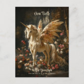 ホワイトフォレストユニコーンフローラペガサス勇気付けられる ポストカード (正面)