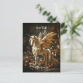 ホワイトフォレストユニコーンフローラペガサス勇気付けられる ポストカード (スタンド正面)