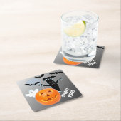 ホワイトフォントの不気味な雰囲気 スクエアペーパーコースター (インサイチュ)