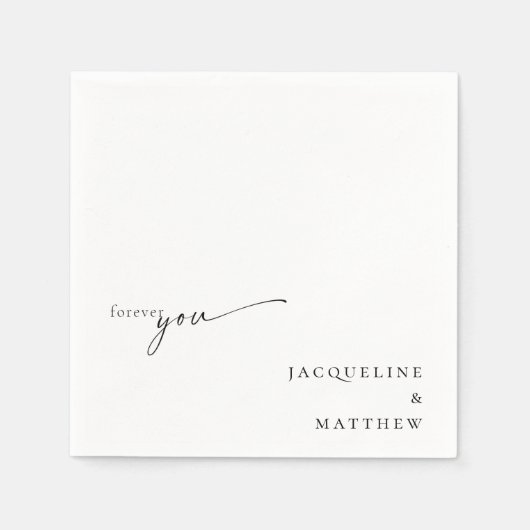 ホワイトフォーエバー名前の結婚カクテル スタンダードカクテルナプキン (正面)