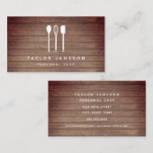 ホワイトフォークスシェフキャテラーレストランブラック 名刺 (正面/裏面)