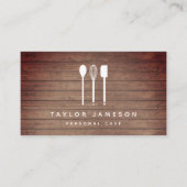 ホワイトフォークスシェフキャテラーレストランブラック 名刺 (正面)